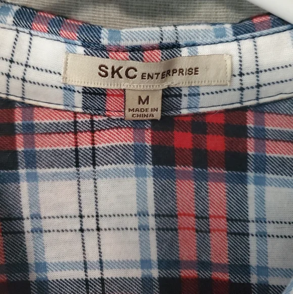 Longline Red & White Plaid Dress/shirt - Picture 4 of 9